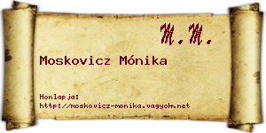 Moskovicz Mónika névjegykártya